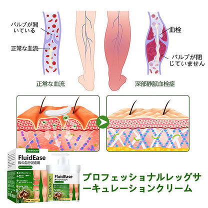 CleraNaure® FluidEase 脚の血行促進用プロフェッショナルクリームが本物の安心感をお届けします！