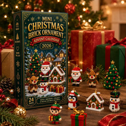 🎄 24日間ミニクリスマスブロックオーナメント アドベントカレンダー – 24種類の組み立て可能なユニークなホリデーモデル