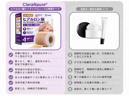 CleraNaure® ヒアルロン酸ナノマイクロニードル修復テープ