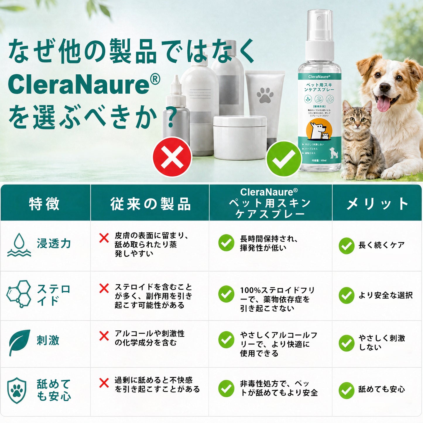 CleraNaure® ペットスキンケアスプレー