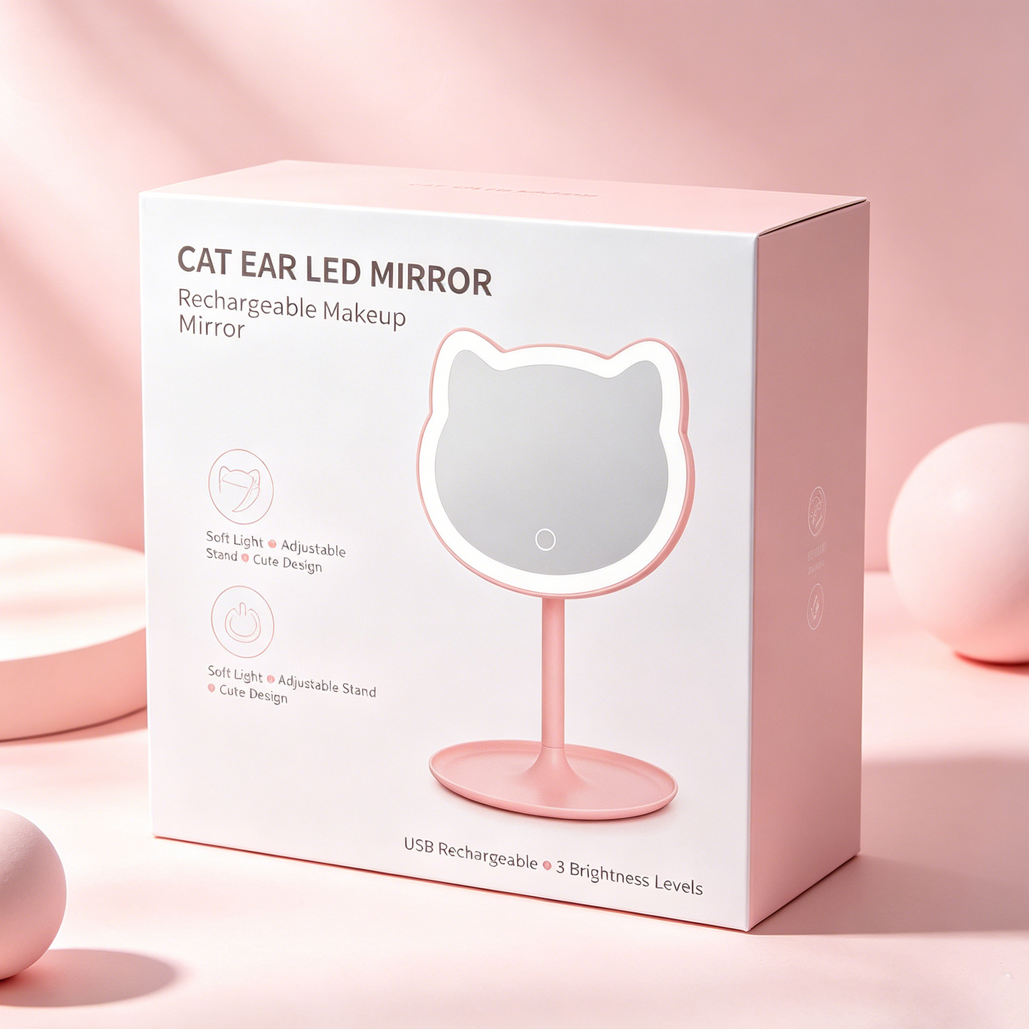 猫耳 LED メイクアップミラー