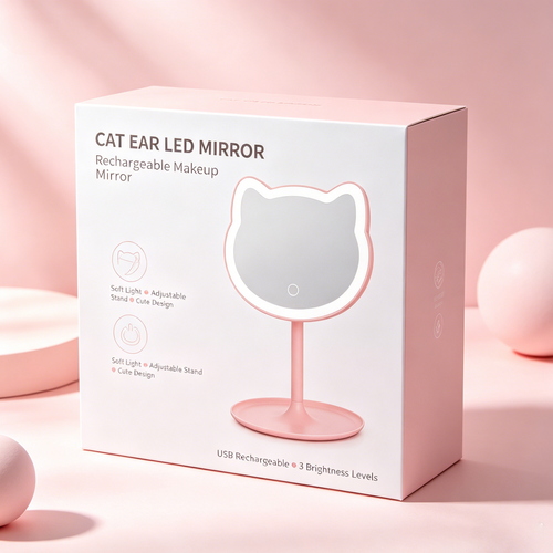 猫耳 LED メイクアップミラー